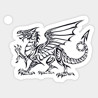 Tribal Dragon - Black Sticker